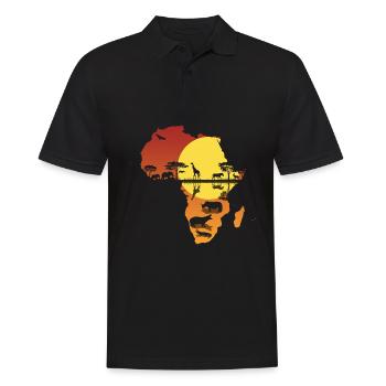 Afrika Giraffe Kontinent Elefant Tiere Big Five Sa - Männer Poloshirt - Schwarz - Vorne - Kai (181cm)