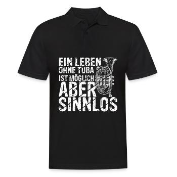 Tuba Konzert Orchester Tubaspieler Spruch Geschenk - Männer Poloshirt - Schwarz - Vorne - Kai (181cm)