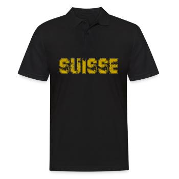 SCHWEIZ. LAND. GENF. HUMOR. FLAGGE. GENF - Männer Poloshirt - Schwarz - Vorne - Kai (181cm)