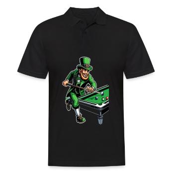 Billiards Playing Leprechaun (Irish Leprechaun) - Men's Polo Shirt - black - Front - Kai (181cm)