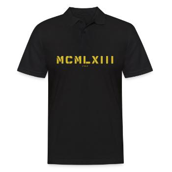 Römische Zahl Geburtsjahr Made in 1963 - Männer Poloshirt - Schwarz - Vorne - Kai (181cm)