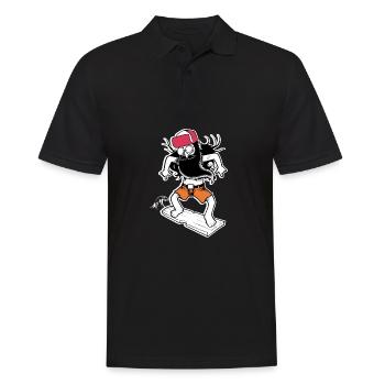 Hippie surfeur (fond sombre) - Polo Homme - noir - Devant - Kai (181cm)