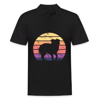Retro Australian Shepherd - Männer Poloshirt - Schwarz - Vorne - Kai (181cm)