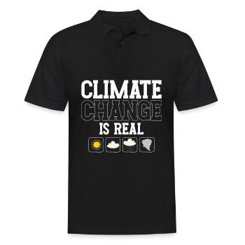Climate Change Is Real Global Warming Climate Gift - Men's Polo Shirt - black - Front - Kai (181cm)