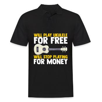 Ukulele Gitarre Musik Musiker Gitarrist Geschenk f - Männer Poloshirt - Schwarz - Vorne - Kai (181cm)