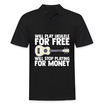 Ukulele Gitarre Musik Musiker Gitarrist Geschenk f - Männer Poloshirt - Schwarz - Vorne - Kai (181cm)
