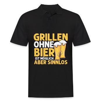 Grillen Ohne Bier Ist Möglich Aber Sinnlos - Bier - Männer Poloshirt - Schwarz - Vorne - Kai (181cm)