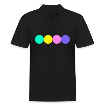 Cercles de couleur néon la street art - Polo Homme - noir - Devant - Kai (181cm)