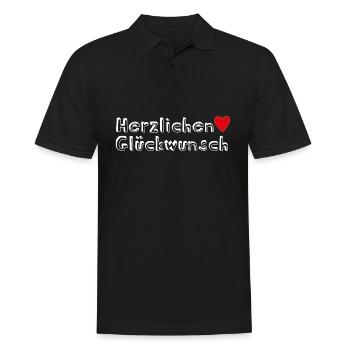 Herzlichen Glückwunsch Geschenkidee - Männer Poloshirt - Schwarz - Vorne - Kai (181cm)