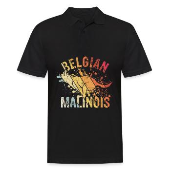 Belgian Malinois Hunde - Männer Poloshirt - Schwarz - Vorne - Kai (181cm)