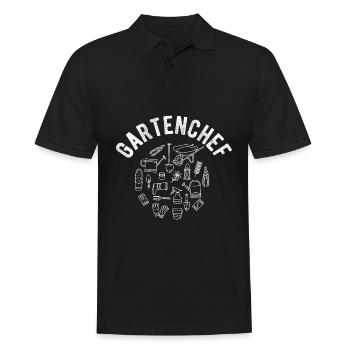 Gartenchef - Gärtner Heimarbeit Landschaftsgärtner - Männer Poloshirt - Schwarz - Vorne - Kai (181cm)