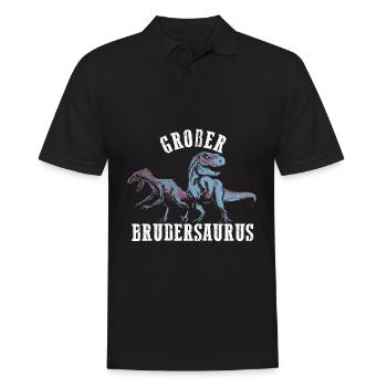 Großer Brudersaurus T-Rex Dino Geschenk Großer Bru - Männer Poloshirt - Schwarz - Vorne - Kai (181cm)