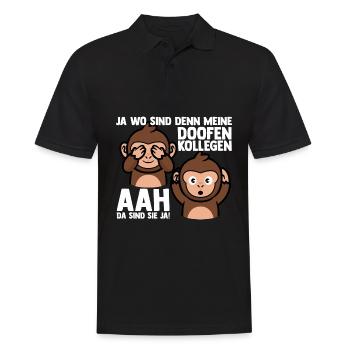 Doofe Kollegen Arbeitsplatz Rente Abschied Arbeits - Männer Poloshirt - Schwarz - Vorne - Kai (181cm)