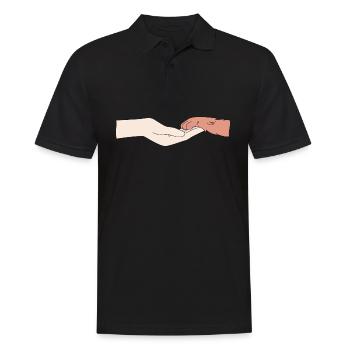 Une main humaine et une patte de chien - Polo Homme - noir - Devant - Kai (181cm)