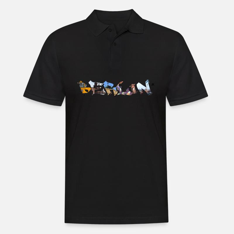 Lettrage de Berlin - Polo Homme - noir