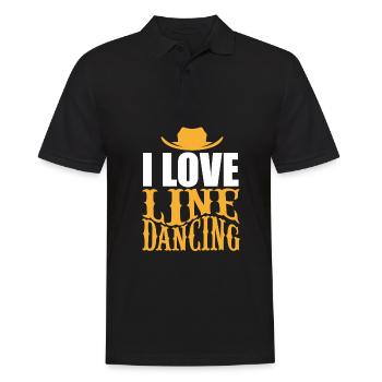 Line Dance Shirt I Love Line Dancing Gift Tee - Polo Homme - noir - Devant - Kai (181cm)