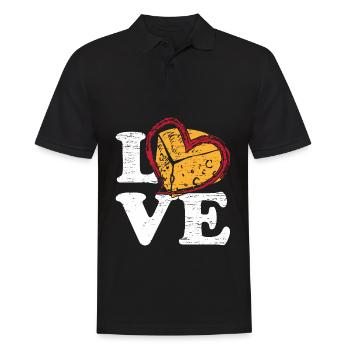 Cheese Love - Men's Polo Shirt - black - Front - Kai (181cm)