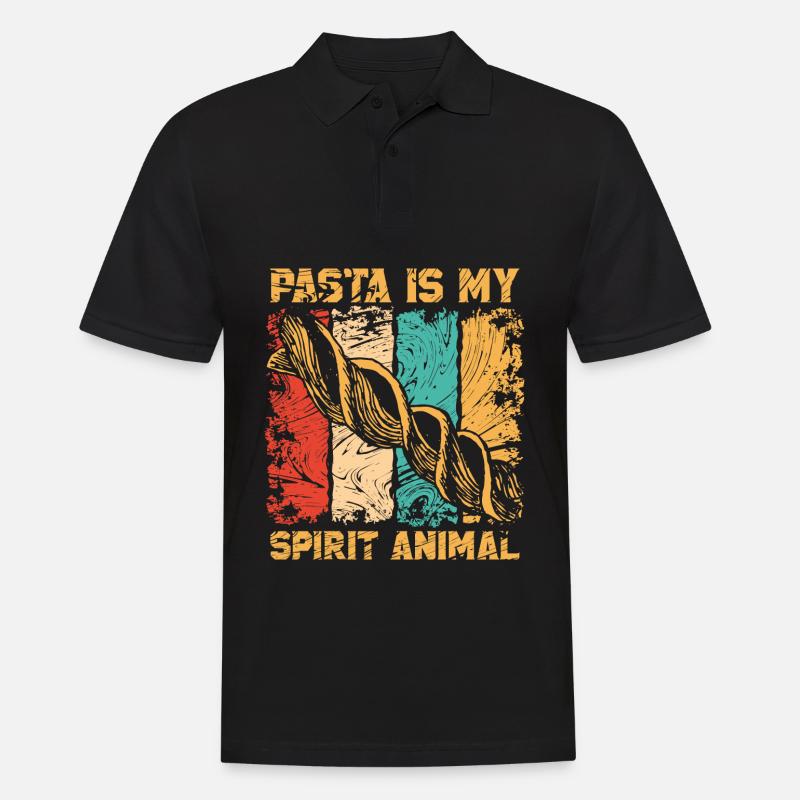 Pasta Nudel Geschenk - Männer Poloshirt - Schwarz