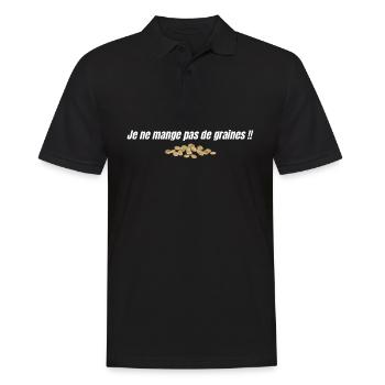 Je ne mange pas de graines !! - Polo Homme - noir - Devant - Kai (181cm)