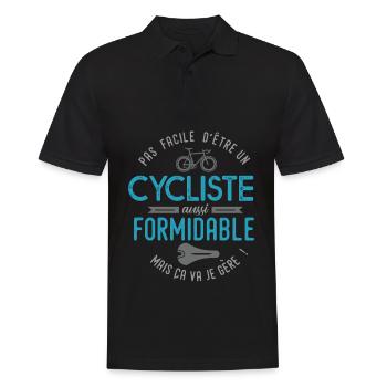 cycliste formidable vélo velo homme vélos - Polo Homme - noir - Devant - Kai (181cm)