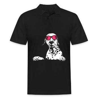 Dalmatiner Hundeliebe Kopfhörer Hund Dalmatinerlie - Männer Poloshirt - Schwarz - Vorne - Kai (181cm)