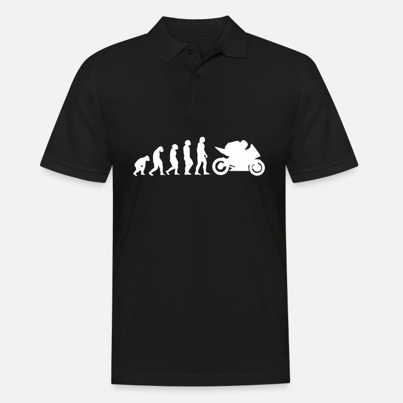 Motorrad Evolution - Männer Poloshirt - Schwarz