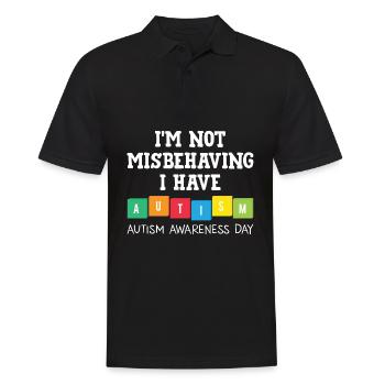 I'm not misbehaving I have autism B - Men's Polo Shirt - black - Front - Kai (181cm)