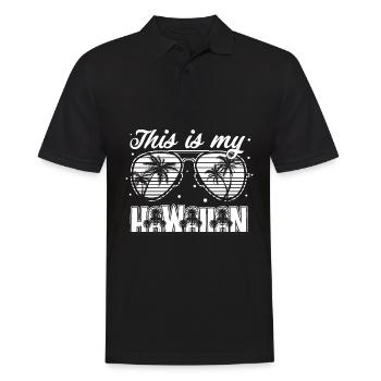 This is My Hawaiian Shirt Beach Sunglasses Vacatio - Männer Poloshirt - Schwarz - Vorne - Kai (181cm)