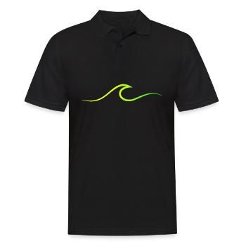 Welle wave Surfen Wasserratte Surfer - Männer Poloshirt - Schwarz - Vorne - Kai (181cm)