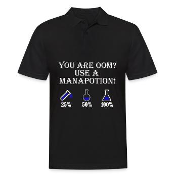 Utilisez une potion de mana pour les joueurs - Polo Homme - noir - Devant - Kai (181cm)