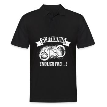 Scheidung Endlich Frei! Ehe Ende Ehemann Ehefrau P - Männer Poloshirt - Schwarz - Vorne - Kai (181cm)