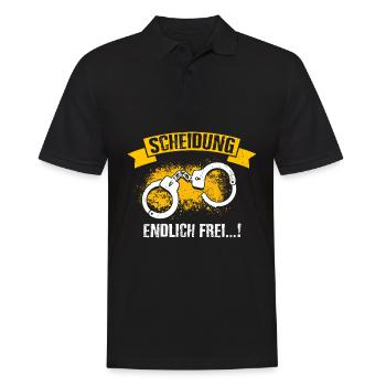 Scheidung Endlich Frei! Ehe Ende Ehemann Ehefrau F - Männer Poloshirt - Schwarz - Vorne - Kai (181cm)