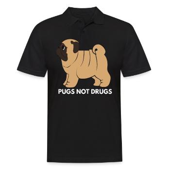 Carlins Not Drugs - Cute Kawaii Chubby Funny Dog - Polo Homme - noir - Devant - Kai (181cm)