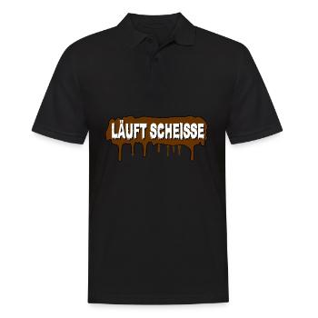 Läuft Scheiße - Männer Poloshirt - Schwarz - Vorne - Kai (181cm)