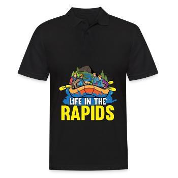 Rafting Wildwasser Kanu Kajak - Männer Poloshirt - Schwarz - Vorne - Kai (181cm)