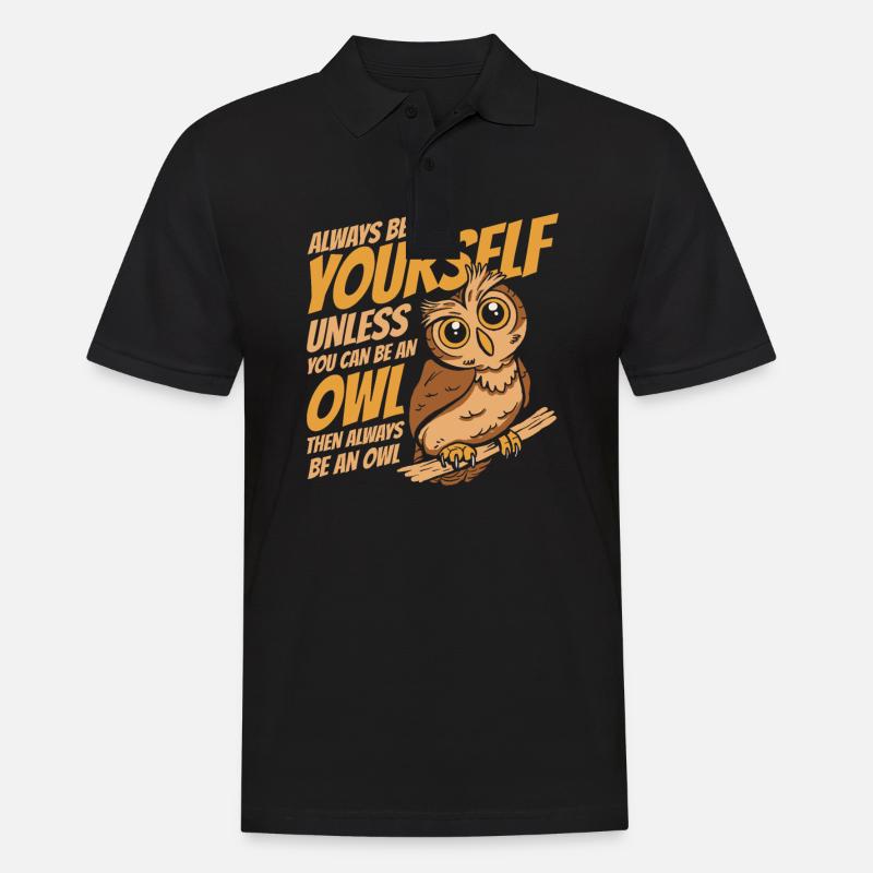 Eule Vogel Tier Eulen - Männer Poloshirt - Schwarz