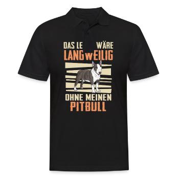 Pitbull APBT American Pitbull Terrier - Männer Poloshirt - Schwarz - Vorne - Kai (181cm)