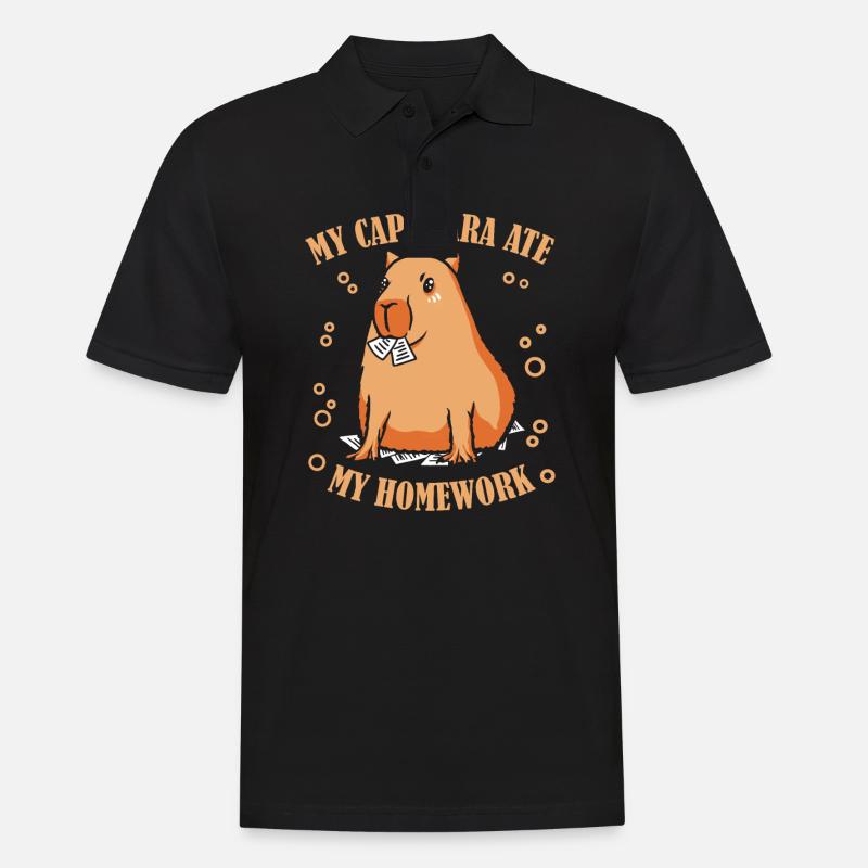 Capybara Nagetier Tier - Männer Poloshirt - Schwarz