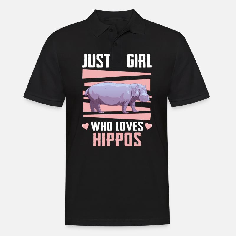 Nilpferd Nilpferde Tier - Männer Poloshirt - Schwarz