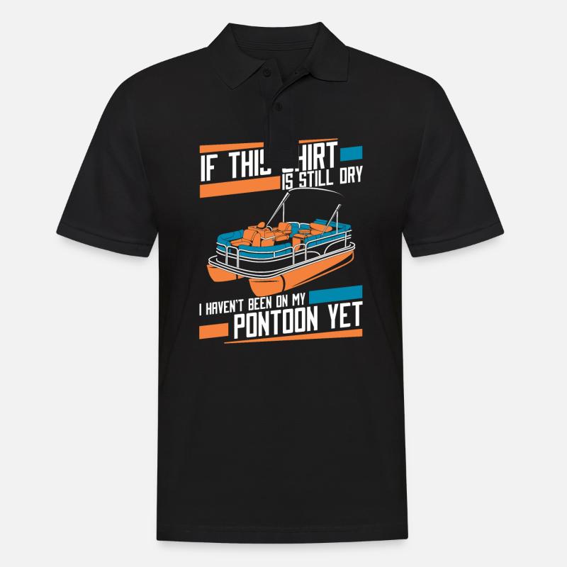 Pontonboot Kapitän Ponton Boote - Männer Poloshirt - Schwarz