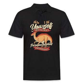 Parasaurolophus Dinosaur - Men's Polo Shirt - black - Front - Kai (181cm)