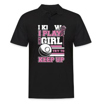 Lacrosse Sport Lacrosse Spieler - Männer Poloshirt - Schwarz - Vorne - Kai (181cm)