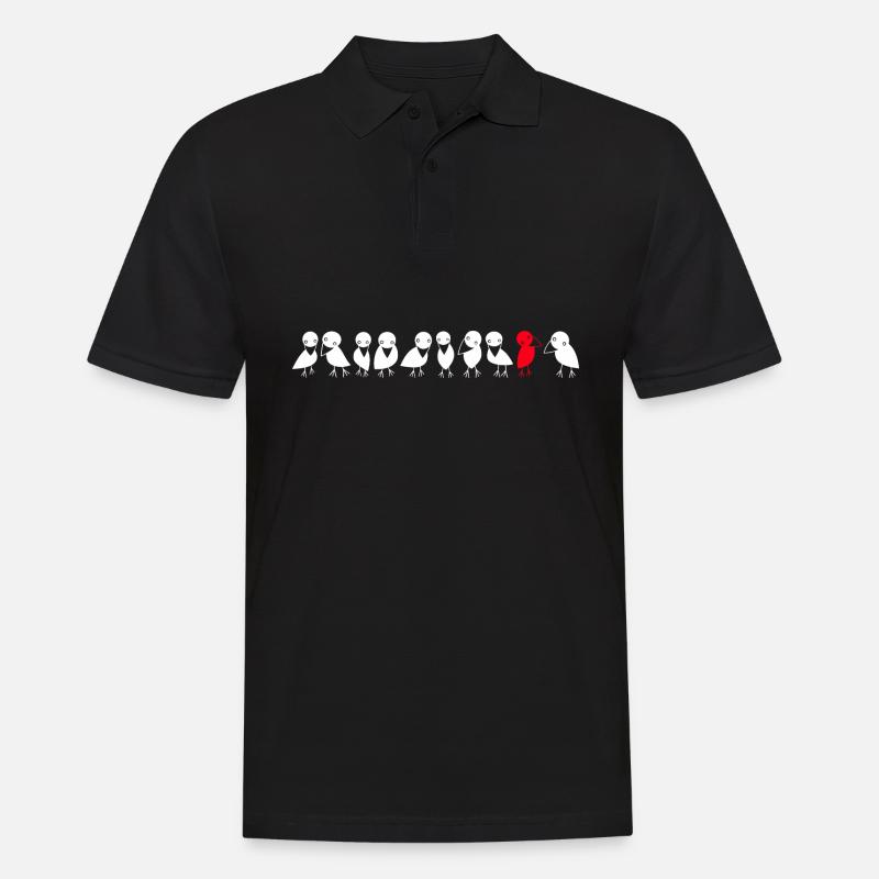 Vogelreihe Raben - Männer Poloshirt - Schwarz