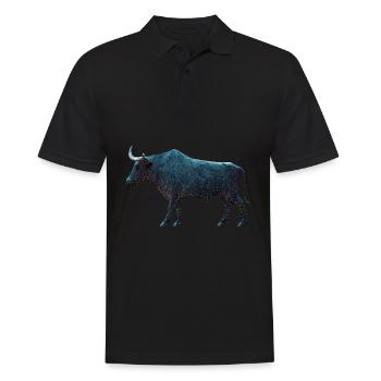 Le taureau boursier comme polygone avec un haut niveau de détail - Polo Homme - noir - Devant - Kai (181cm)