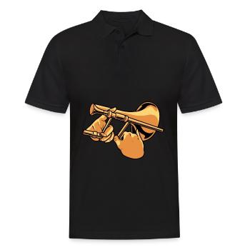 Posaune - Männer Poloshirt - Schwarz - Vorne - Kai (181cm)