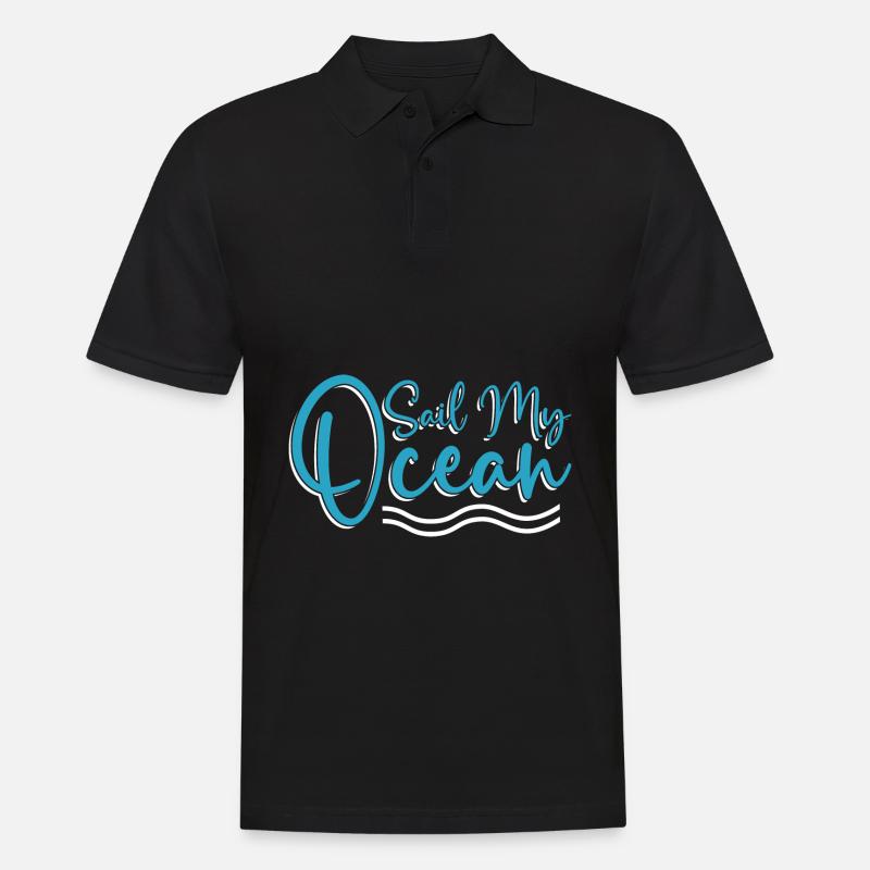 Seglen Segelboot Segler - Männer Poloshirt - Schwarz