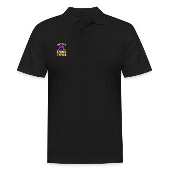 Besser zweimal Nachdenken - Männer Poloshirt - Schwarz - Vorne - Kai (181cm)