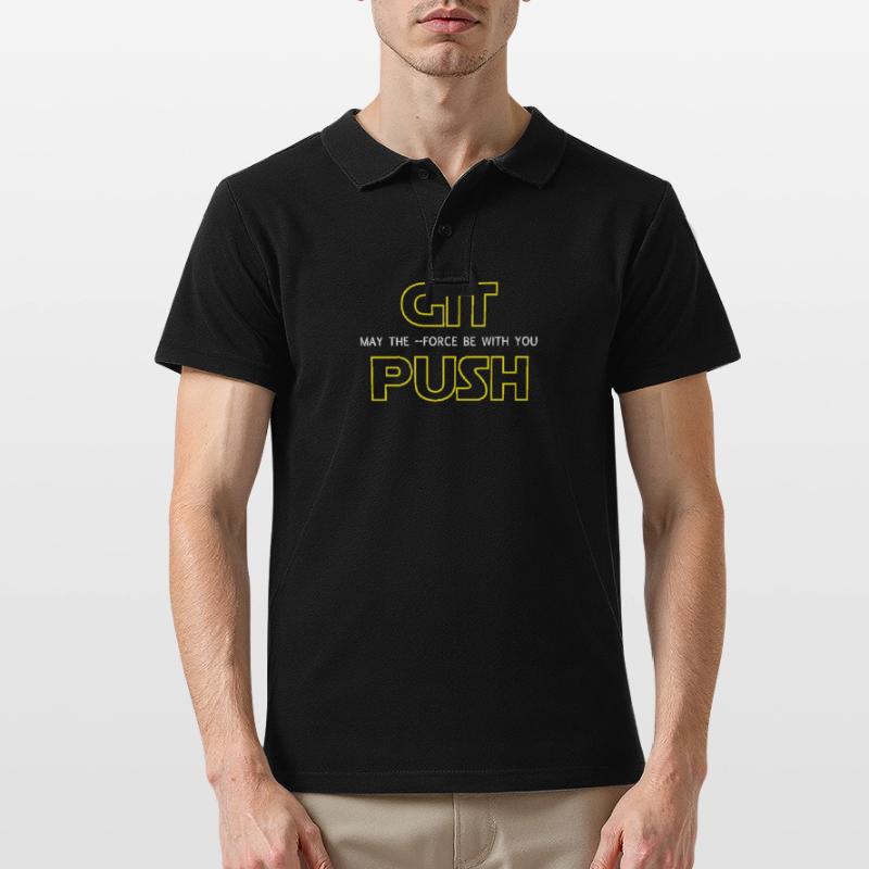 Git Push Nerd Developer Programmierer Entwickler Männer Poloshirt
