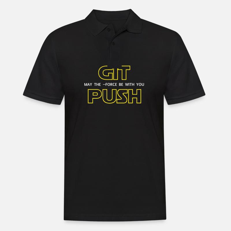 Git Push Nerd Developer Programmierer Entwickler - Männer Poloshirt - Schwarz