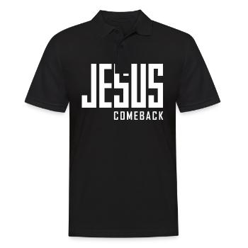 Jesus Comeback – Your Statement of Faith! - Men's Polo Shirt - black - Front - Kai (181cm)